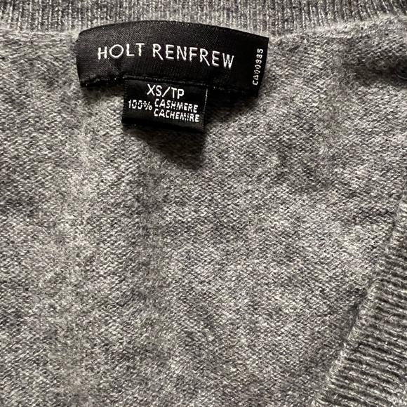 Holt Renfrew 100% Cashmere V-neck Sweater Sz XS - Picture 5 of 7